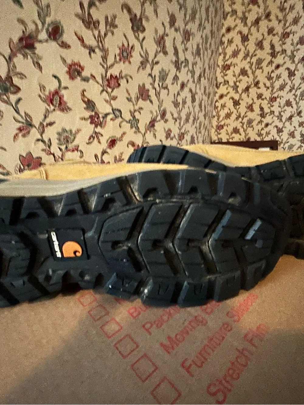 Carhartt Tan Work Boots with Red Laces